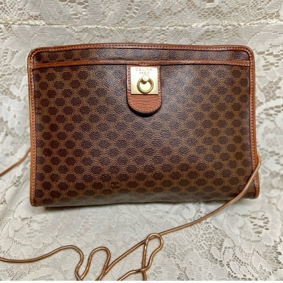 Celine, Paris, Italy Brown Mono 2-way Clutch-Crossbody - Picture 1 of 12